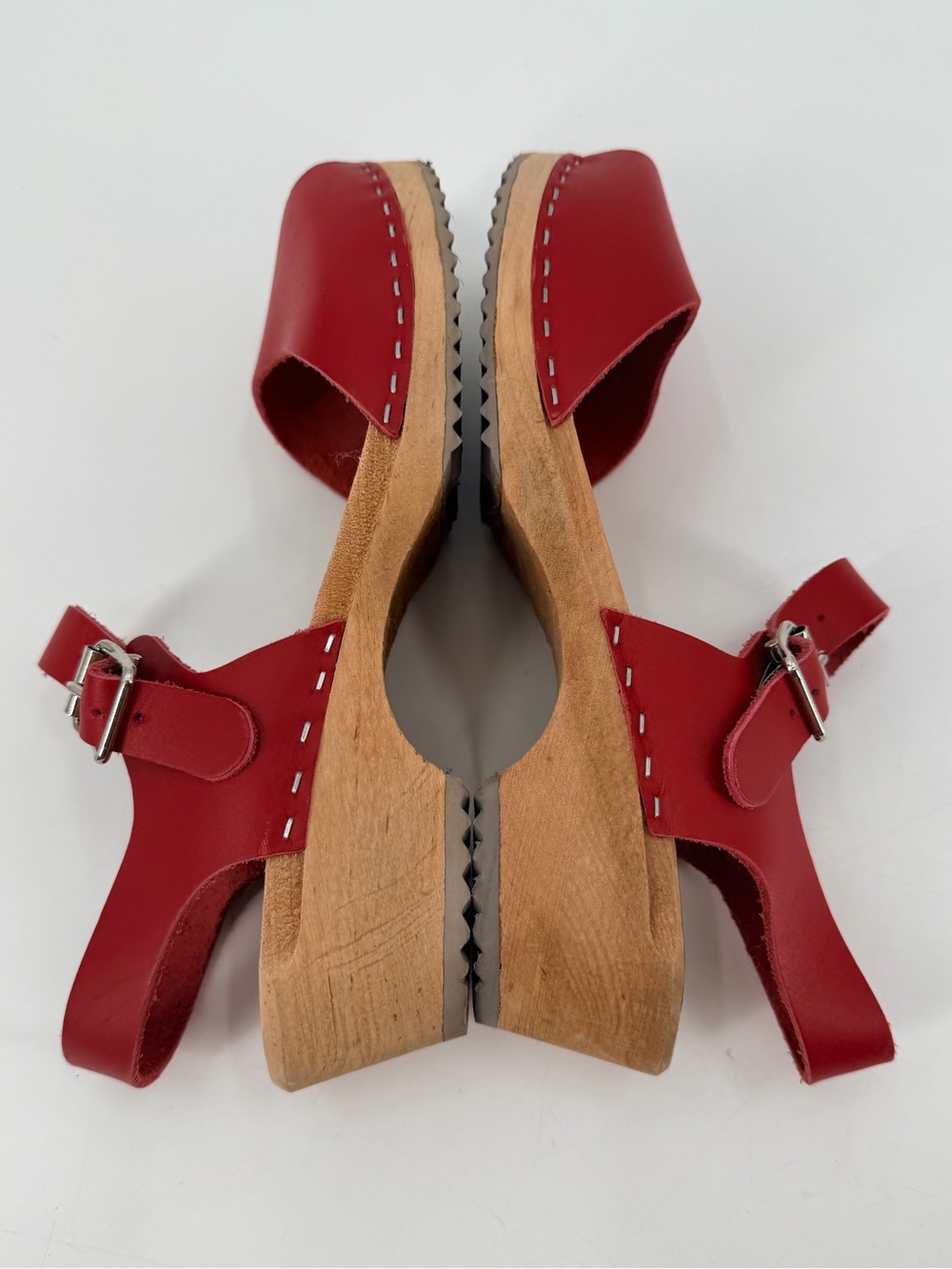 MIA Red Leather Anja Swedish Clogs 38 - Picture 5 of 7